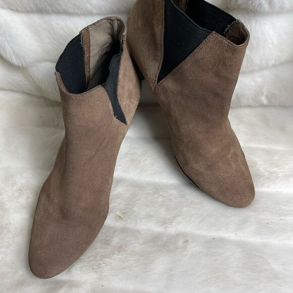 Sam Edelman light brown leather suede ankle boots black  with elastic si… - Picture 8 of 12